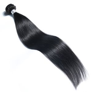 Bundels rechte nuturale haar weven extensies 14 tot 24 inch pure kleur zwart haar inslag