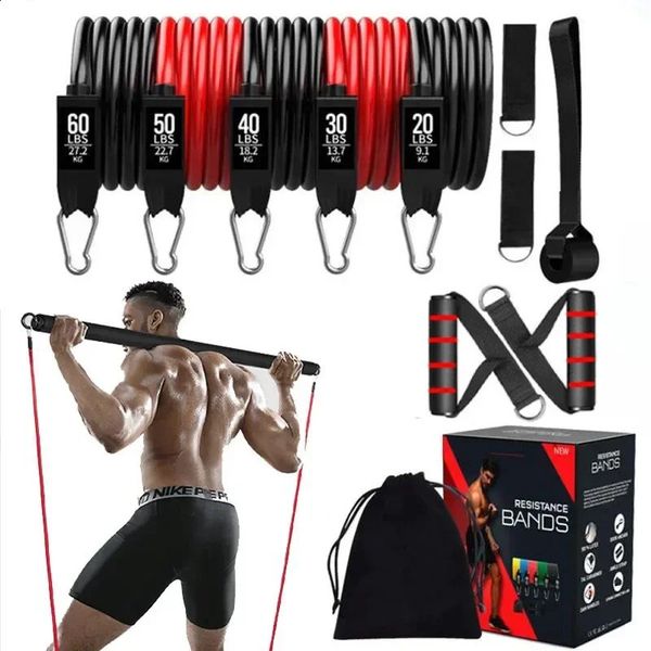 Kit de barre de Pilates Portable à l'élastique avec bandes de résistance bâton de Fitness équipement d'entraînement élastique de musculation à domicile 231214