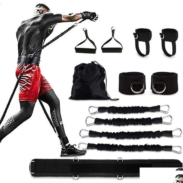 Bandas de resistencia Bungee Gimnasio en casa Estiramiento Conjunto de correas Cintura Pierna Entrenamiento de rebote Ejercicios de brazos Boxeo Muay Body Building Yoga Exerc Dhbfe