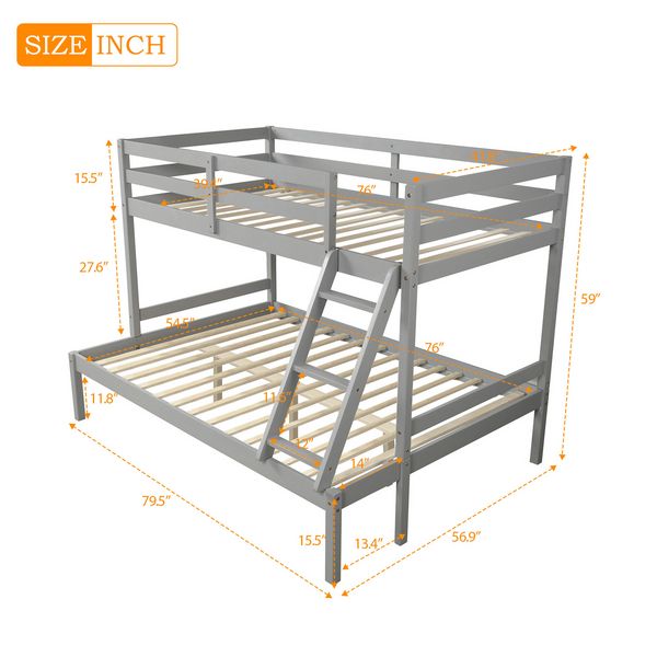 Cama litera, marco de cama de madera gemela para niños Aldult