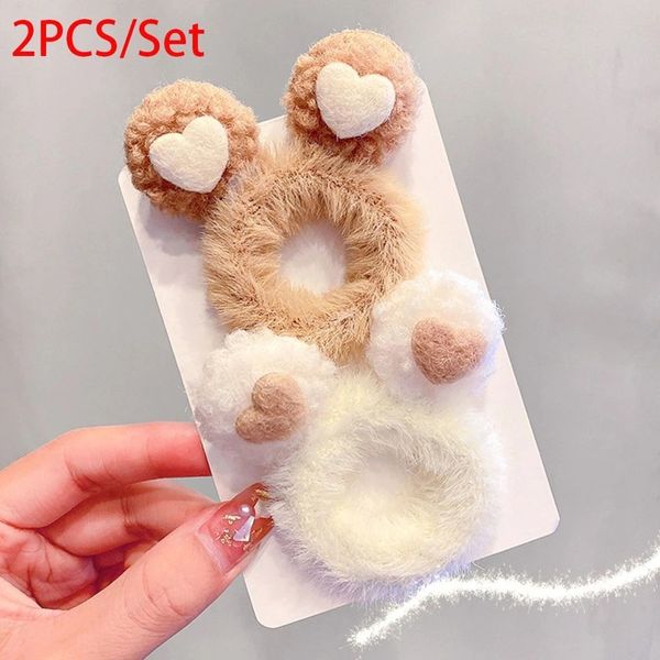 Bunny Ear Hair Scrunchie Cute Girls Women Knot Antler Hairband Rabbit Ear Elastic Ponytail Holder Bands