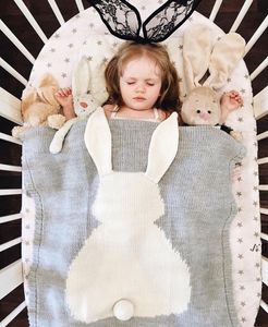 Lapin oreilles couverture lapin tridimensionnel tapis tricoté pour enfants tapis de plage bébé tenant tapis RRB12410