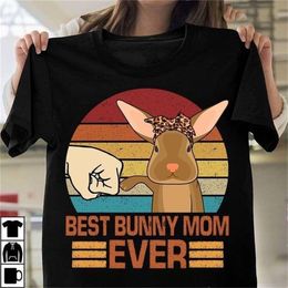 Lapin maman jamais imprimer t-shirt femmes à manches courtes col rond t-shirt ample été casual t-shirt hauts Camisetas Mujer 220708