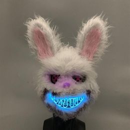 Hase Kaninchen Maske Halloween Party Plüsch Hase gruselig gruselige Maske Halloween Kaltlicht Maske langlebig Kostüm Kostüm209j