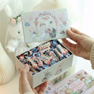 BOINT RECTANGE BOX vide Boîte de rangement en métal pour carte de lettre Boîte de mariage Boîte de mariage pour les biscuits de bonbons Organisateur de maison de bureau
