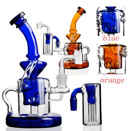 Base de boya Bong Feb Egg Perc Glass Water Pipe Recycler Glass Bongs Bubbler Perc 2 Función Plataformas petrolíferas Pipas para fumar con recogedor de cenizas