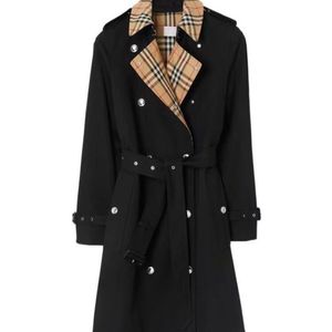 BUR BERRY designer femmes trench manteau coupe-vent veste lâche ceinture manteau femme décontracté longues tranchées manteau taille SML