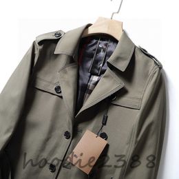 BUR Camel trench coat designer trench-coat mi-long, manteau de mode automne et hiver, hommes et femmes, beau, imperméable et résistant au vent chaud qd323907