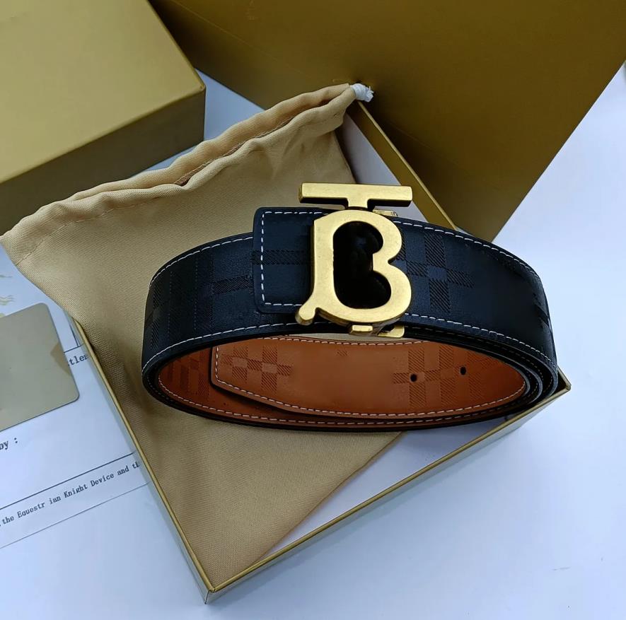 Burbbery Designer Belt Woman Woman Luxury Leather Triumph Belts Mens Lady Centro de fivela lisa e cinto de metal com caixa de cabra favorita Adota Burbbery Belt 384 803