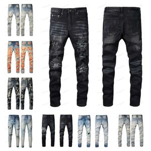 352 Amirs Hommes Femmes Designers Jeans Distressed Ripped Biker Slim Denim Droit Pour Hommes S Imprimer Armée Mode Mans Pantalon Skinny M 6117 aMiris