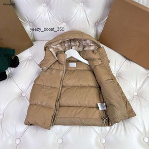 Burberrlies luxe enfants doudoune gilet à capuche pour garçons filles mode duvet d'oie bébé vêtements d'extérieur taille 100-160 CM impression veste sans manches Sep01