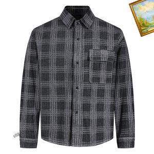 Burberrs veste de mode pour hommes veste en jean d'automne veste en coton de bambou à carreaux chemise à simple boutonnage décontractée veste mince à manches longues