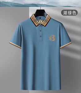 Burbery of Men Designer Polo à manches courtes Polo en coton à manches courtes brodé de haute qualité T-shirt pour hommes Vêtements de mode coréenne Haut de luxe d'été 597