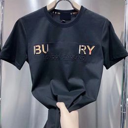 Burbery Shirt T-shirts pour hommes T-shirts pour hommes T-shirt classique pour hommes T-shirt 3D Lettres monogrammées Homme Femme T-shirts Chemises Coton Casual Manches courtes