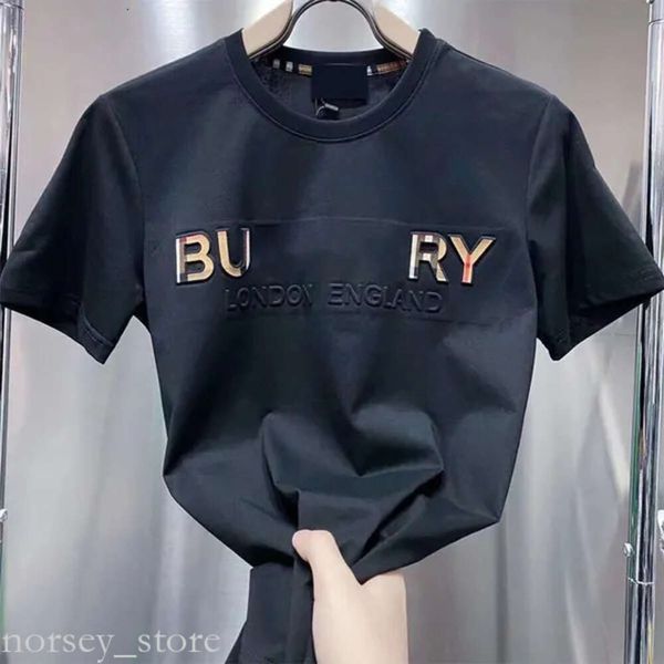 Burbery T-shirt Designer T-shirt classique pour hommes Lettres 3D Casual manches courtes Streetwear Tops Tees pour hommes femmes chemise blanche noire 990