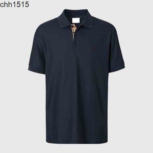 Burbrerys European Station Bajia Casual poloshirt Heren Klassieke effen kleur TB Briefborduurwerk Zomer B T-shirt met korte mouwen Heren