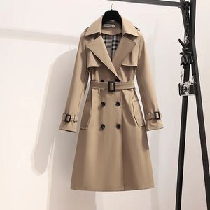 Burbys jassen Designer damesjas dames jassen herfst halflange trenchcoat Koreaanse winterkleding riem burbery jas luxe jas 7112