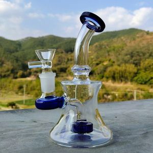 8inch recycleur plate-forme pétrolière narguilés violet vert noir bleu bang en verre avec clou en verre sans dôme concertrate dab rigs pipe à eau bubber