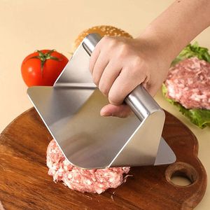 Burger Press RVS Anti-aanbak Vlees Rundvlees Grill Rond Vierkant Hamburger Smasher voor Patty Maker Barbecue Kookbenodigdheden 240103