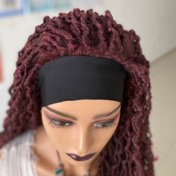 Bourgogne Dreadlocks Boîte de bande Boîte de perruque pour tresses pour femmes noires Faux Locs Crochet Hair Bandbands pour perruques Twist Wig Twist