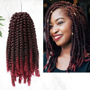 Bourgondische Nubische Spring Twist Hair Groothandel Afro Pre Twisted Synthetische Long Extension Crochet Ombre Braid