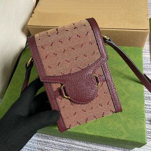 Bourgondische telefoontas Designer Crossbody Bag -portemonnees voor vrouwen 1955 Vintage print schoudertassen vrouw handtassen portemonnee 240326