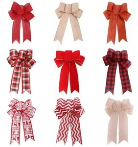 Burlap Christmas Decorations Bow Handmade Holiday Gift Decoration Decoration Bows 9 Couleurs8786562