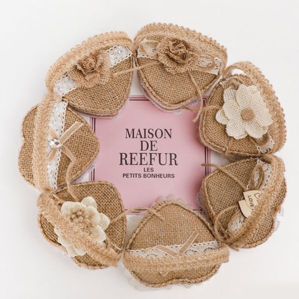 Barlap Flower Basket Ring Box