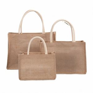 jute draagtassen voor vrouwen jute winkeltas causale grote draagtas handtas luxe designer schoudertas dames top handvat cadeautas O4Zn #