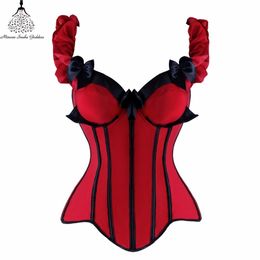 Burlesque Corset Bustiers Corset Modellering Strap Steampunk Gothic Kleding Taille Trainer Riemen Vrouwelijke Corsage J190701