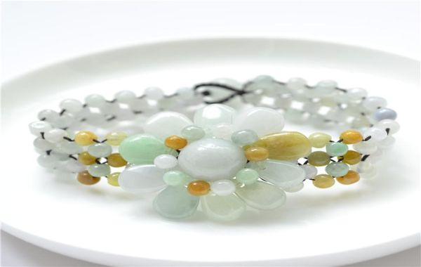 Birmanie NATUREL JADE BILLE BRACKET BRACELET DE FLORRE