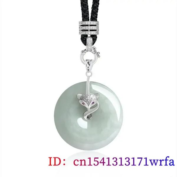 Birman Jade Donut Pendant Jadeite Man 925 Collier en argent Amulet Colliers blancs vintage Men Gift Nifelry Charmes