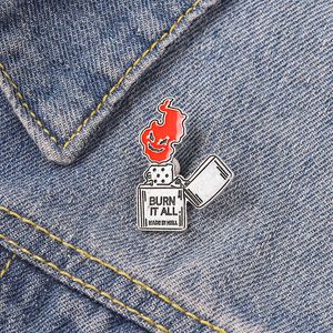 BURN IT ALL Émail Broches Punk Style Vintage Briquet Pins Bades pour Denim Vêtements Sac Bijoux Noël Nouvel An Cadeau Enfants Amis