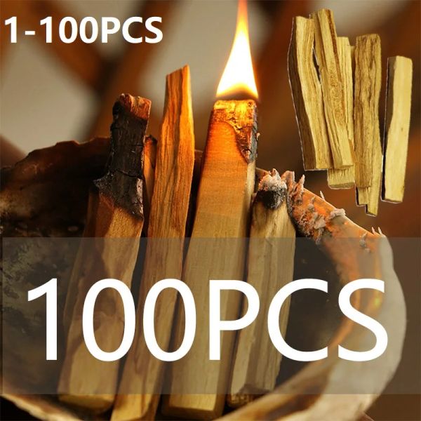 Brûleurs 1100 pièces Palo Santo bâtons d'encens naturels bâton de bavure en bois aromathérapie brûler des bâtons en bois sans parfum bâtons en bois