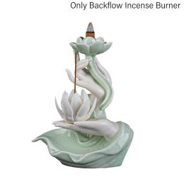 Brûleurs facile à nettoyer soulagement du stress intérieur aromathérapie cadeau reflux brûleur d'encens parfum fontaine ornement cascade fumée décor à la maison