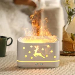 Quemadores Elk Flame Humidificador Difusor Mute Hogar Atmósfera Lámpara Navidad Decoraciones para el hogar