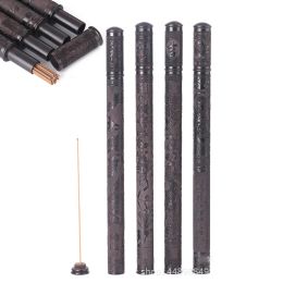 Burners Factory Ebony Encens Tube en bois avec support d'encens pour 21 cm de bâtons d'encens