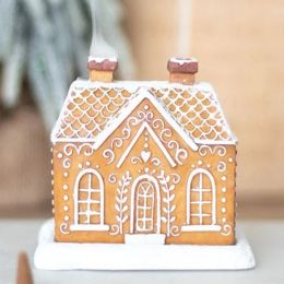 Branders Handgemaakte Peperkoek Huis Wierookbrander Hars Besneeuwde Winter Wierook Kegel Brander Ambachtelijke Wierook Kegel Brander Woondecoratie