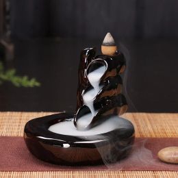 Brûleurs Encens en céramique de porcelaine faite à la main, porte-encens à reflux ou brûleur d'encens, décoration bouddhiste, cadeau d'aromathérapie pour la maison