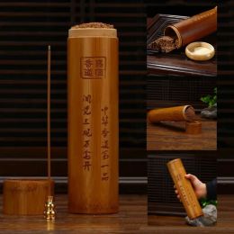 Brûlers Natural Bamboo Encens Cylinder Fil Encens Boîte maison / Étude / salon / bureau / salle de thé encens Supplies Outils de stockage