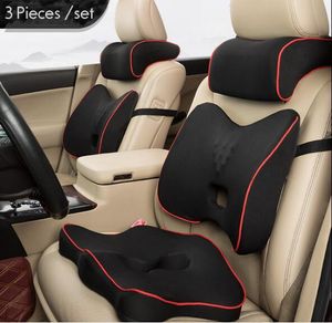 Burners Quality Car Seat Kussen en achterste ondersteuning kussenset geheugenschuim passende lichaamscurve verlicht de stoeldruk Correcte houding