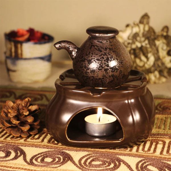 Brûleurs yxymcf thaïlande spa massage chauffage d'huile de thé en céramique se réchauffer le bougeoir chauffant des ornements de salon, poêle à huile essentielle