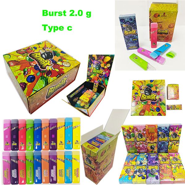 burst jetable vape stylos vides vapes jetables 2.0ml e cigarette bar pods dispositif 380mah batterie rechargeable vide 1ml vaporisateur avec cartouche d'emballage