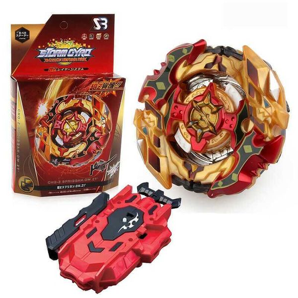 Burst Superking B-128 con lanzador Metal Fusion Arena Booster Spinning Top Gyro Battle Fight Toys para niños Regalos de cumpleaños X0528