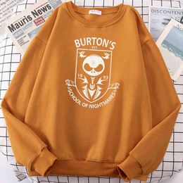 Burtons School of Nightmares Men Pullover Losse Hoodies Herfst Fashion Hip Hoodie Casual Fleece Sweatshirt Male H1218
