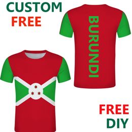 Burundi gratuit personnalisé hommes Sport Burundai t-shirts bricolage emblème t-shirts personnaliser BI pays nom numéro français t-shirt 220614