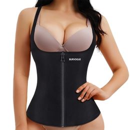 Burvogue Taille Trainer Corset Underbust Shapewear Latex Body Shaper Tummy Slank ondergoed Vrouwen Gewichtsverlies Sauna Zweetvest 220813