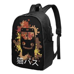 Bus Cat Anime sac à dos hommes femmes sac d'école adolescent voyage Porco Rosso mon voisin Totoro sac à dos en plein air