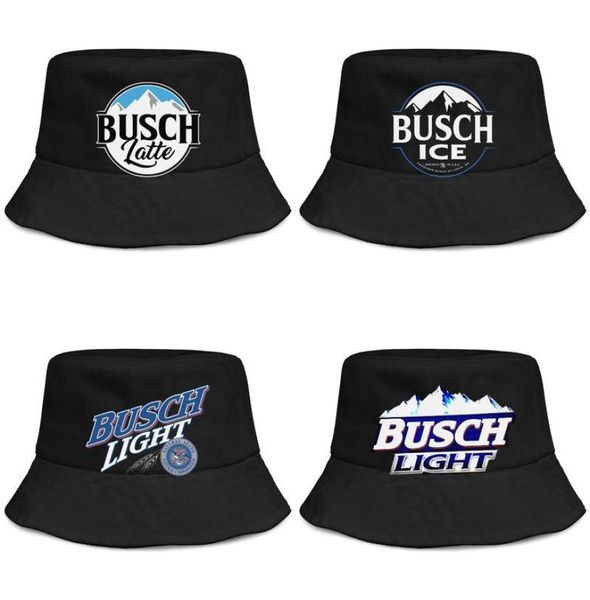 Busch Light Beer logo heren en dames buckethat cool jeugd bucket baseballcap lichtblauw rand wit Latte So Much5883229