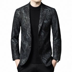 Busin Casual Blazers Pour Hommes Veste De Luxe En Peau De Mouton Slim Fit Qualité D'hiver Doux Confortable En Cuir Premium Terno Masculino o8VH #